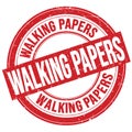 WALKING PAPERS text written on red round stamp sign Royalty Free Stock Photo