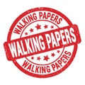 WALKING PAPERS text written on red round stamp sign Royalty Free Stock Photo