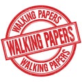 WALKING PAPERS written word on red stamp sign Royalty Free Stock Photo