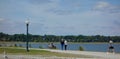 Walking Path along Back Cove, Portland, Maine, September 10, 2019 Royalty Free Stock Photo