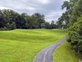 Walking path at ancient Great Serpent Mound Native American earthworks effigy Royalty Free Stock Photo