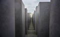Walking path in the Holocaust memorial in Berlin - perfect for an article about the Holocaust Royalty Free Stock Photo