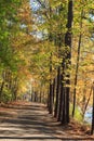 Walking path in Lake johnson park of Raleigh, NC