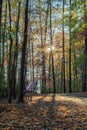 Walking path in Lake johnson park of Raleigh, NC Royalty Free Stock Photo