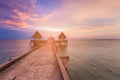 Walking path leading on seacoast skyline Royalty Free Stock Photo