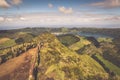 Walking path leading to a view on the lakes of Sete Cidades, Azores, Portugal Royalty Free Stock Photo