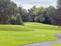 Walking path and curved earthworks at prehistoric Great Serpent Mound Royalty Free Stock Photo