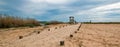 Walking path next birdwatching viewing hut in San Jose del Cabo lagoon / estuary in Baja California Mexico Royalty Free Stock Photo