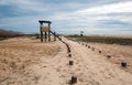 Walking path next birdwatching viewing hut in San Jose del Cabo lagoon / estuary in Baja California Mexico