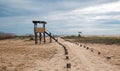 Walking path next birdwatching viewing hut in San Jose del Cabo lagoon / estuary in Baja California Mexico Royalty Free Stock Photo