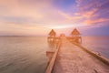 Walking path over seacoast after skyline Royalty Free Stock Photo