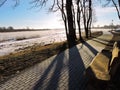 Walking path in Rusne island, Lithuania