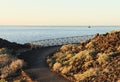 A walking path in Tenerife, Spain next to the ocean Royalty Free Stock Photo