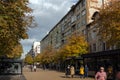 Walking people on Boulevard Vitosha in city of Sofia, Bulgaria Royalty Free Stock Photo