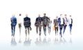 Walking people in the City of London. Multiple exposure image. London Royalty Free Stock Photo