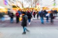 Walking people in the city with zoom effect Royalty Free Stock Photo