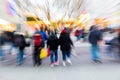 Walking people in the city with zoom effect Royalty Free Stock Photo