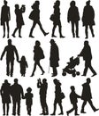 Walking people - silhouttes