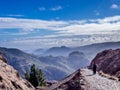 Walking from Pico de las Nieves to Cruz Grande on Gran Canaria, Canary Islands, Spain Royalty Free Stock Photo