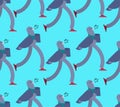 Walking pigeon pattern seamless. dove walk background. Cartoon City bird goes texture