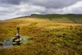 Walking Poles and cairn on Mungrisdale Common Royalty Free Stock Photo