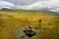 Walking Poles and cairn on Mungrisdale Common Royalty Free Stock Photo