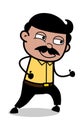 Walking Pose - Indian Cartoon Man Father Vector Illustration