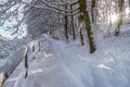 Walking promenade in Salzburg, snowy winter landscape Royalty Free Stock Photo