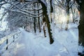 Walking promenade in Salzburg, snowy winter landscape Royalty Free Stock Photo