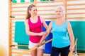 Walking Rehab in with senior woman Royalty Free Stock Photo