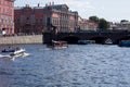 Walking on the rivers and canals in St. Petersburg. Royalty Free Stock Photo