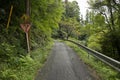 Walking the road following the Nakasendo trail between Nagiso and Tsumago in Kiso Valley, Japan.