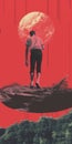 Walking On A Rock: A Graphic Design Poster Art Inspired By Heiner Luepke And Alex Ross