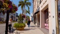 Walking on Rodeo Drive in Beverly Hills - LOS ANGELES, USA - APRIL 1, 2019 Royalty Free Stock Photo