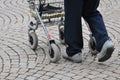 Walking with rollator Royalty Free Stock Photo