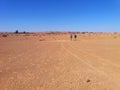 Walking in Sahara Desert, Algeria Royalty Free Stock Photo