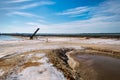 Walking through the salt flats Royalty Free Stock Photo