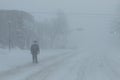 Walking in Snow Storm