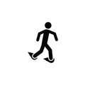 Walking with snowshoes, icon. Element of simple icon for websites, web design, mobile app, infographics. Thick line icon for