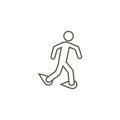 Walking with snowshoes vector icon. Simple element illustration from map and navigation concept. Walking with snowshoes vector