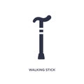 walking stick icon on white background. Simple element illustration from medical concept
