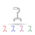 Walking stick, physiotherapy multi color icon. Simple thin line, outline vector of physiotherapy icons for ui and ux, website or Royalty Free Stock Photo