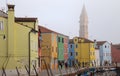 Walking through the streets of Burano island, a small island inside Venice Venezia area, famous for lace making and its colorful