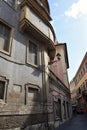 Historic builings and streets in the ancient city of Rome, Italy