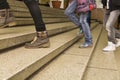 Students walking on stairs to there classes