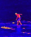 walking on thin ice infrared Royalty Free Stock Photo