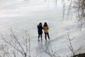 Walking on the thin ice Royalty Free Stock Photo