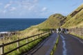 Walking to the Giants Causeway in Northern Ireland Royalty Free Stock Photo