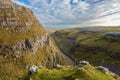 Walking to Malham Tarn via Malham Cove and Watlowes Dry Valley in the Yorkshire Dales Royalty Free Stock Photo