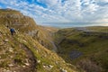 Walking to Malham Tarn via Malham Cove and Watlowes Dry Valley in the Yorkshire Dales Royalty Free Stock Photo